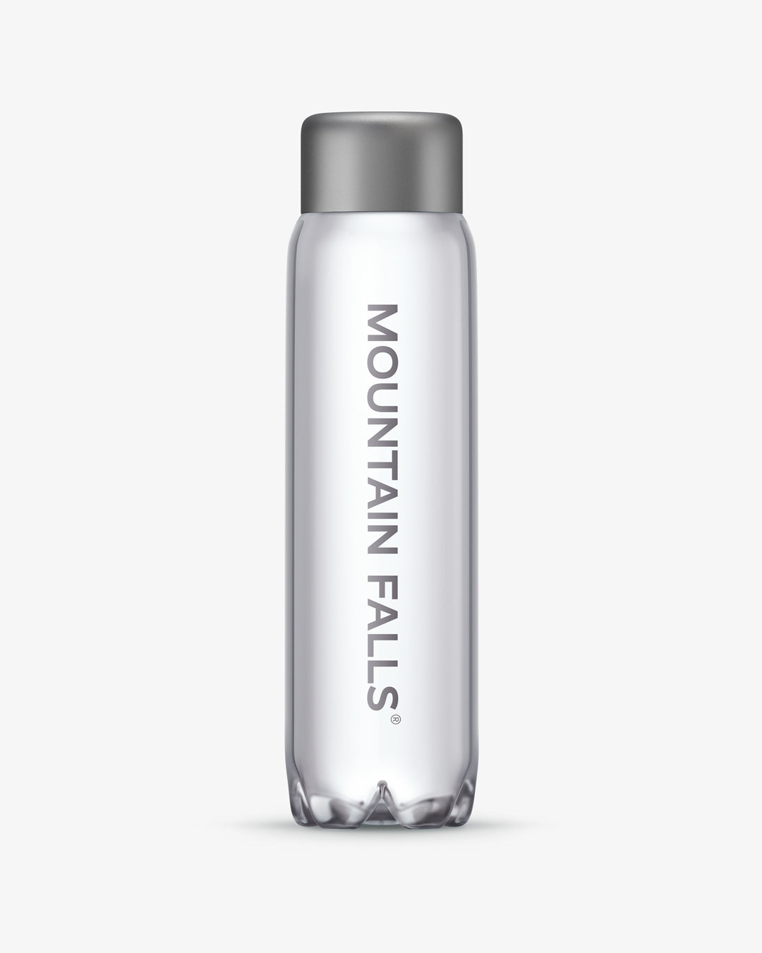 A 1 litre sparkling mineral water bottle with the brand name Mountain Falls printed on it.