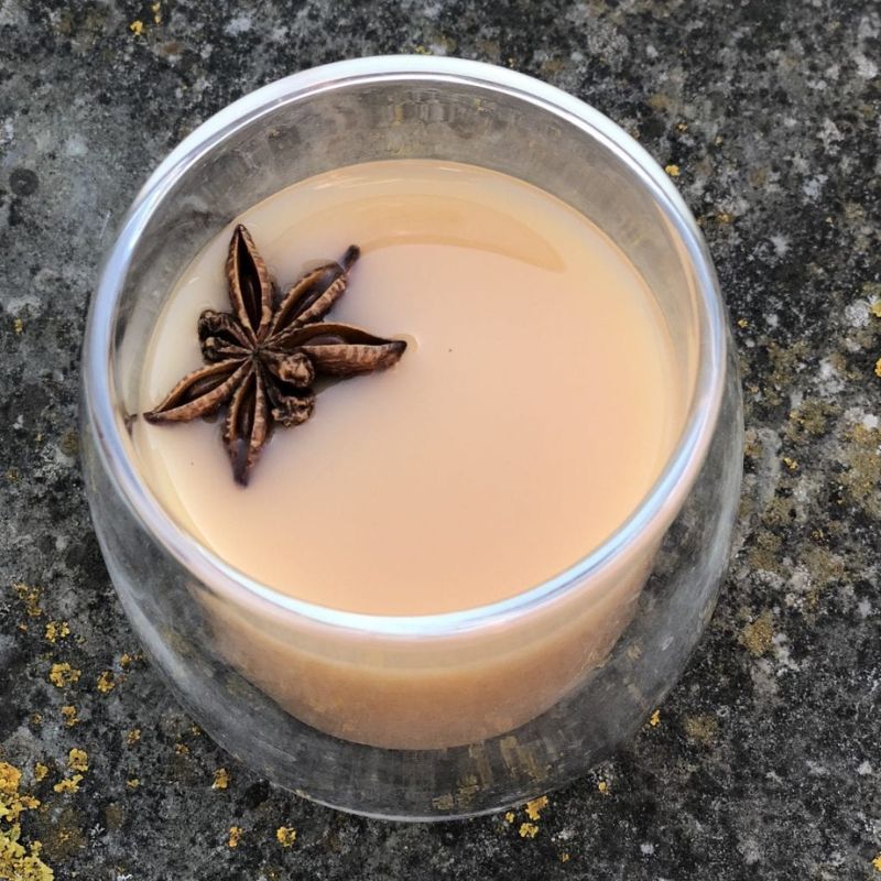 Cape Malay Spice Cooler Drink with Cinnamon Garnish in a glass